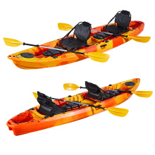 China double fishing paddle sit on top tour kayak, cheap plastic sea tandem kayak with paddle and seat